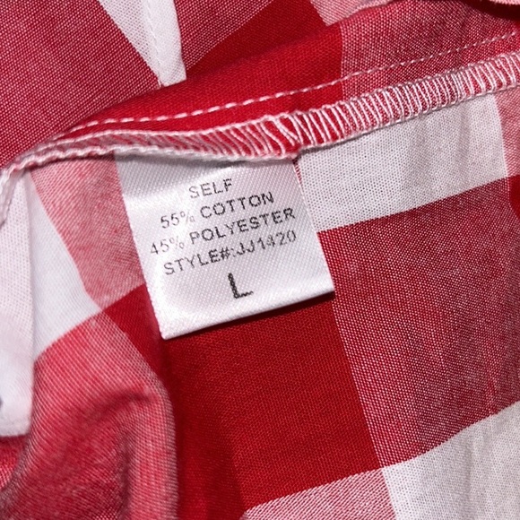 NWT Avara Brandy Red Gingham Checked Ruffle Button Back Crop Top - L - Picture 13 of 15